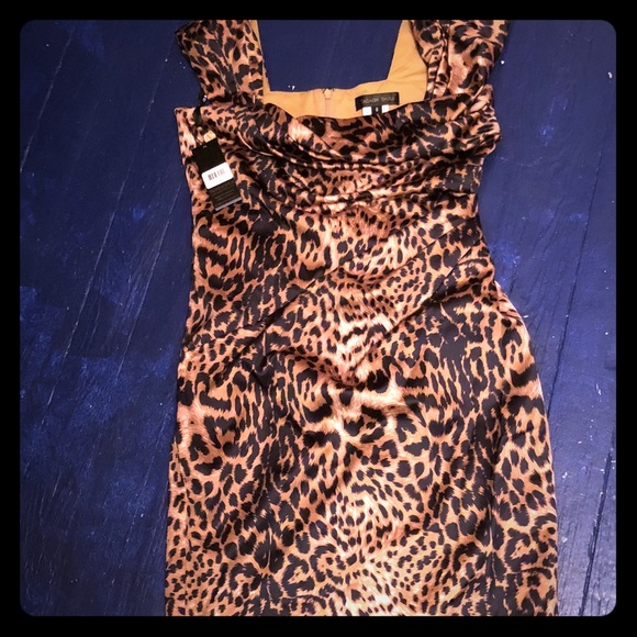 NWT Tadashi Shoji Leopard Dress Size 8 - Picture 2 of 3